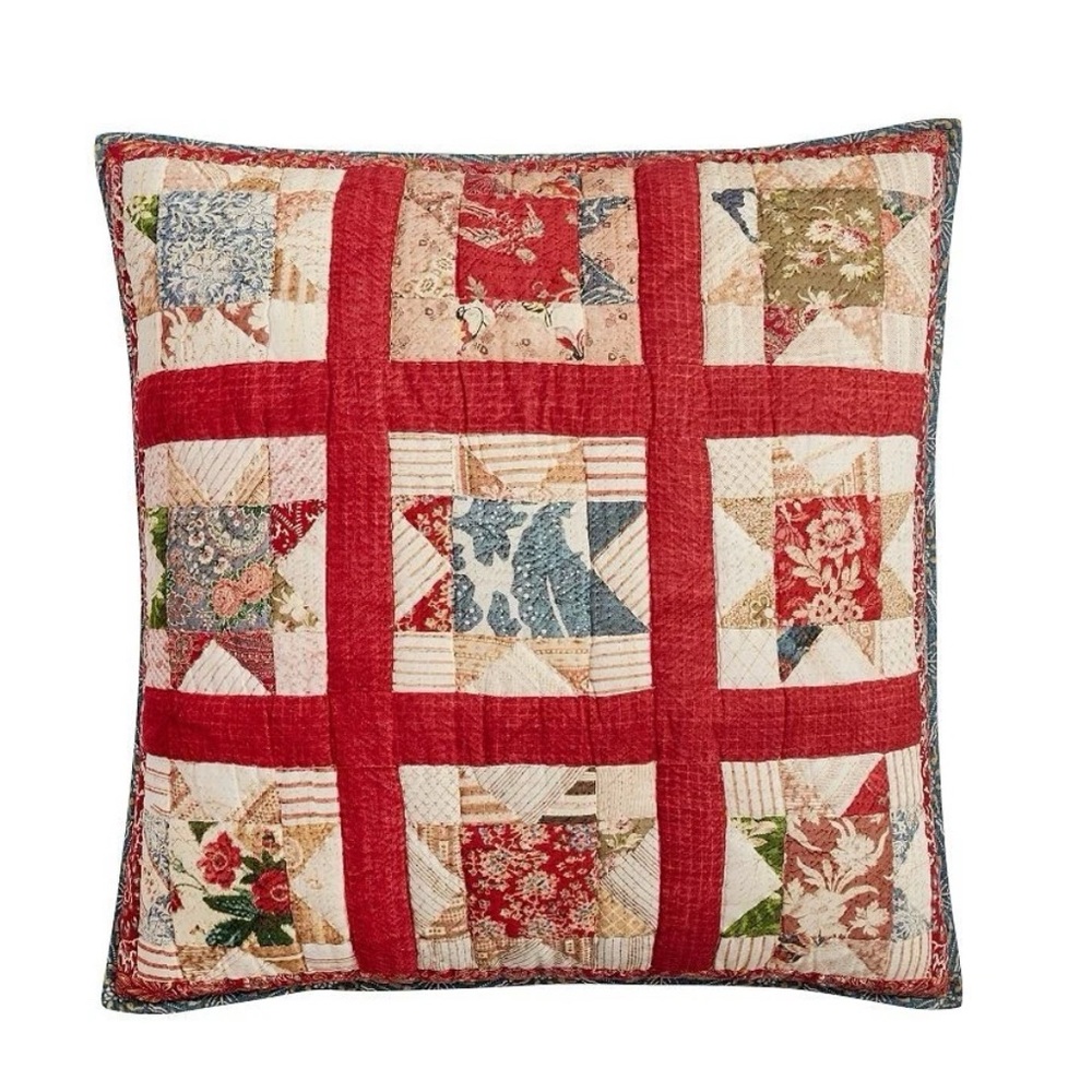 Pottery Barn Emerson Patchwork Holiday Euro Sham Pillowcase- Set of 3